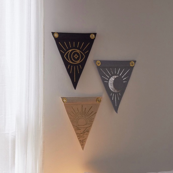 URBAN OUTFITTERS HOME The Rise And Fall Mini Flag Felt Gray - Picture 6 of 12